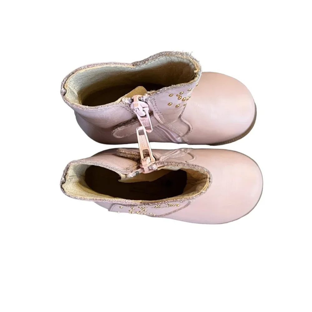 Naturino Falcotto Pastel Pink Studded Zip-Up Boots 20